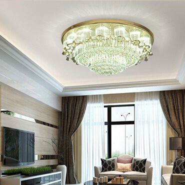 Đèn mâm ốp trần pha lê sang trọng