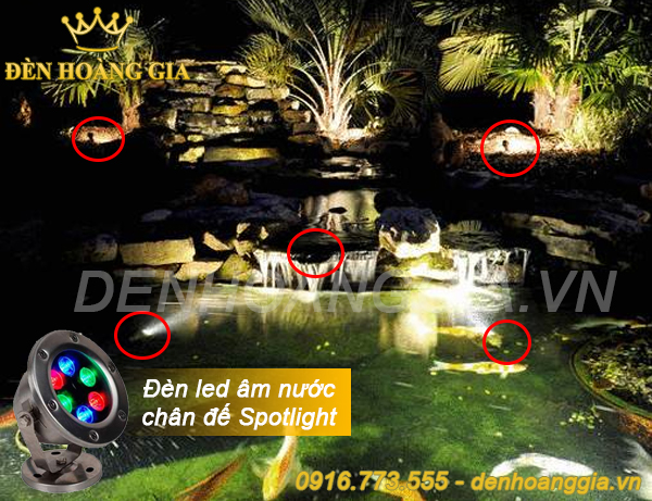 Báo giá đèn led âm nước chân đế