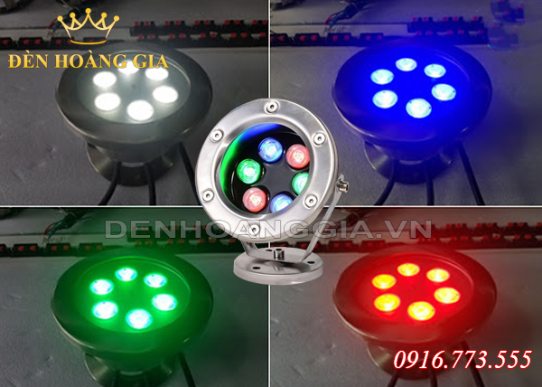 Đèn led âm nước đổi màu tự động