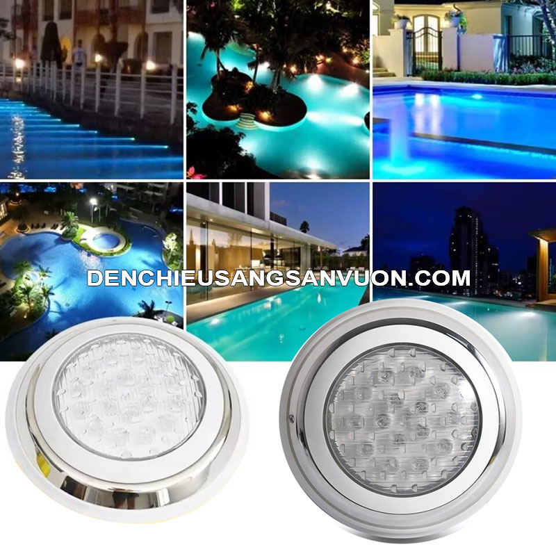 Gía đèn led bể bơi 9W viền trắng