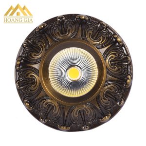 Đèn led âm trần cổ điển 10w 3 màu mặt đồng