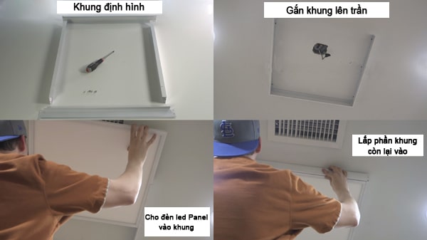 Cách lắp đèn led Panel với khung định hình Cách lắp đèn led Panel với khung định hình