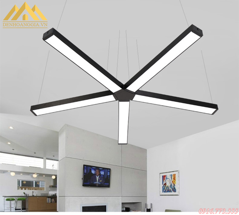 Trang trí đèn led thả văn phòng trong phòng khách của gia đình
